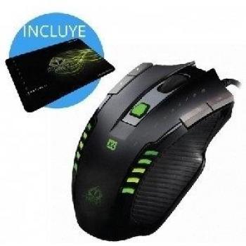 RATON GAMING KEEP-OUT X4 + ALFOMBRILLA GAMING KEEP-OUT R1 - LASER 2500DPI 8 BOTONES CABLE 1.8M USB - NEGRO