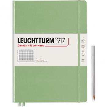 Leuchtturm1917 A4 Slim Sage Hard Cover Squared Notebook