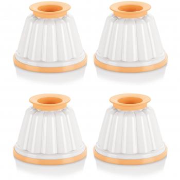 Juego de 4 Moldes de Pudding Delicia - Plástico para Flan y Natillas