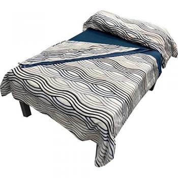 Juego de Sábanas de Invierno de Franela 140 Grs/m2 - Calidez Ligera y Confortable Color Azul Oscuro para Cama de 105 cm