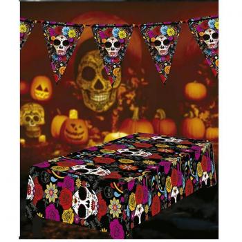Mantel de Catrina colorida de 137x274 cm