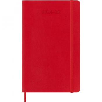 Agenda Large 18 meses 2024-2025 Semana Vista Tapa Blanda Moleskine Rojo Escarlata
