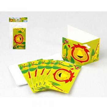 Atosa-Atosa-16802-tarjeta Invitaciones para Fiesta Jungla 9x15cm 6 Unidades, Multicolor, Talla única