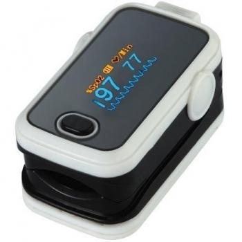 Pulsioxímetro oxímetro SPO2 & monitor de ritmo cardíaco blanco - pilas, funda de protección de silicona/almacenamiento/tran