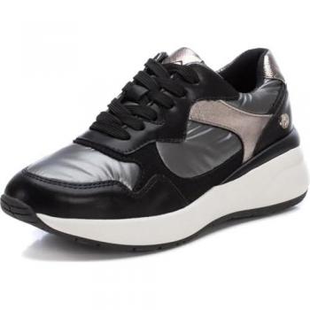 Zapatillas deportivas de mujer Xti con cordones y cuña, color bronce, plata y gris, talla 40