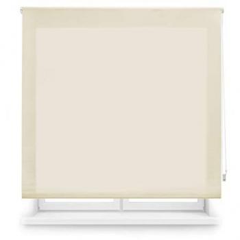 Estor Enrollable Translúcido Liso Beige Modelo Ara - Fácil Instalación Pared o Techo - Medidas 100 x 250 cm (Ancho x Alto) - Tacto Suave para Ventanas