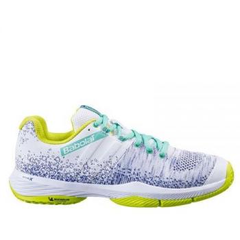 Zapatillas de Pádel Babolat Sensa para Mujeres - Color Blanco y Amarillo, Talla 40, Diseño Óptimo para Rendimiento en Padel