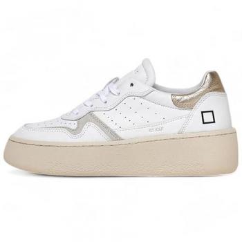 D.A.T.E. Women's White Leather Sneakers Size 40
