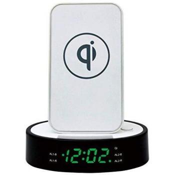 Radio Reloj Despertador 580QI con Cargador QI inalámbrico de 9W