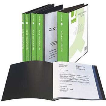Q Connect 100-Pocket Presentation Display Book - Black