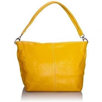 DELARA Shopper de cuero, color: amarillo