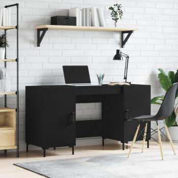 Escritorio negro de madera multicapa 140x50x75 cm