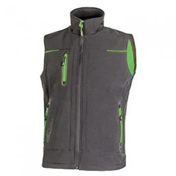 Chaleco U-Power Universe Antracita/Verde, Gilet de trabajo unisex, color antracita y verde, material resistente y duradero