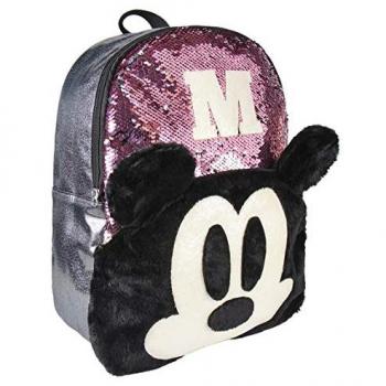 Mochila Casual de Moda con Lentejuelas Mickey y Minnie 31x40x12cm Rosa