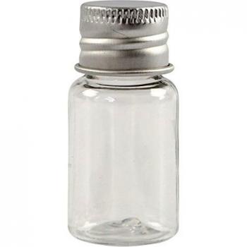 Tarro de Plástico con Tapa Rosca, Altura: 48 mm, Diámetro: 23,5 mm, Capacidad: 13 ml, Paquete de 10 Unidades