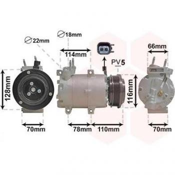 Compresor de aire acondicionado VAN WEZEL 1801K711