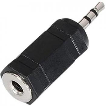 NanoCable 10.27.0001 - Adaptador de audio estéreo Jack a mini-Jack, JACK 3.5/H-JACK 2.5/M, hembra-macho, negro