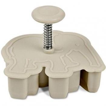 Staedter Elefante Repujado Molde para Galletas con expulsor, Gris, 5,5 cm