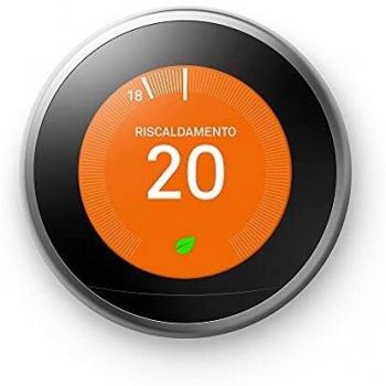 Google Nest Learning Thermostat Acero Inoxidable, Se controla desde el teléfono, Ayuda a ahorrar energía