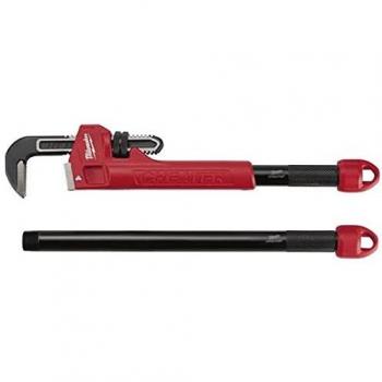 Milwaukee 48 22 7314 48227314 Cheater Adaptable Pipe Wrench-3 Length Design, Red/Black