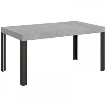 Mesa extensible 90x16/264 cm Línea Cemento con Estructura Antracita