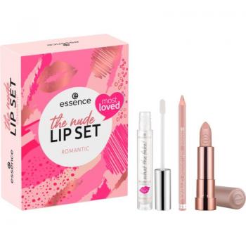 Set de Labios Nude Romántico - Essence, incluye lápiz labial nude, brillo labial y perfilador de labios en tonos suaves y románticos