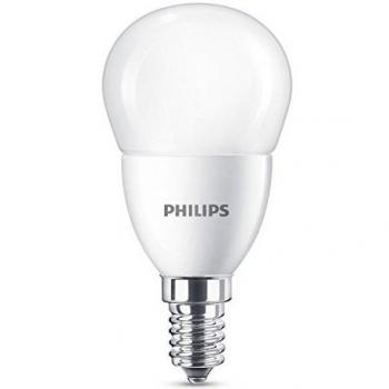 Philips bombilla LED esférica mate casquillo fino E14, 7 W equivalentes a 60 W en incandescencia, 806 lúmenes, luz blanca cálida