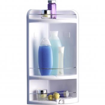 Toyma 0598/14 - Rinconera de baño, diseño Star, varilla cromo, color blanco
