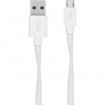 Belkin 1.2 m Flat USB to Micro-USB Charge and Sync Cable - White