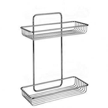 Estante Rectangular Mallorca 2 Niveles Cromado Metaltex