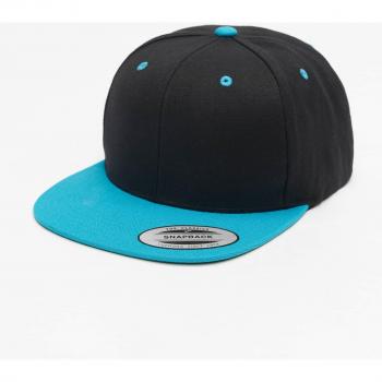 Gorra Flexfit Clásica Snapback 2-Tono Negra/Turquesa