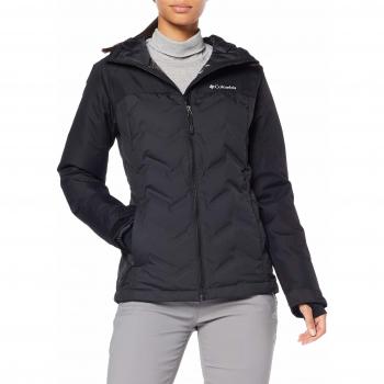 Columbia Grand Trek, Chaqueta de plumas impermable con capucha, Mujer, Negro