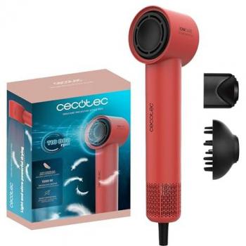 Secador de Pelo Cecotec Ionicare RockStar Style Rojo - Compacto, Ligero, Motor Brushless 1500W, Generador de Iones, 4 Temperaturas y 3 Velocidades