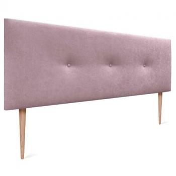 Cabecero Acolchado de Polipiel o Tela Acualine Liso con Botones y Patas, Diseño Moderno, 150x105cm (Camas 150/160) - Color Salmón