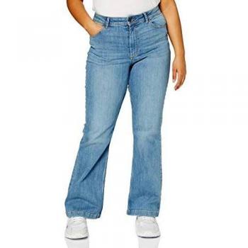 JDY Flora High-Waisted Flared Jeans for Women - Medium Blue Denim
