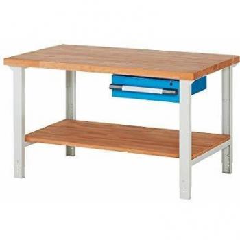 Banco de Trabajo Eurokraft Pro Serie 7000 con 1 Cajón y Estante, Dimensiones 1000 x 700 mm