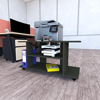 Mesa con Ruedas de Madera FSC® Mod. Pilar 100x40x65.5 cm con Ruedas Giro 360º y Freno - Henor