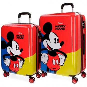 Disney Mickey Juego de maletas, 69 cm, 108 litros, Rojo
