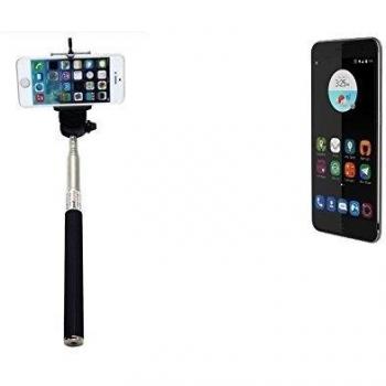 Selfie Stick palillo para ZTE Blade V7, negro, Monopod, mástil telescópico, autorretrato