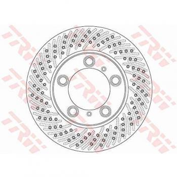 Disco de freno ventilado y perforado TRW DF6413S para Porsche Boxster y Cayman