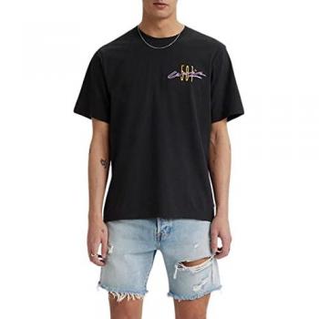 Levi's Black Casual T-Shirt with Embroidery - Male, Cotton, Size: S