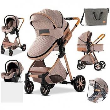 Sillas de paseo Cochecito de bebé 3 en 1 Triciclo Baby Walker Cochecito de alto paisaje Cochecitos plegables Carrito de bebé para bebé 0-36 meses