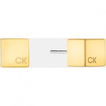 Pendientes de acero dorado Calvin Klein, modelo 35000246