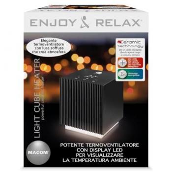 Calefactor Eléctrico Interior Cerámico Macom 931 Light Cube 2000 W Negro