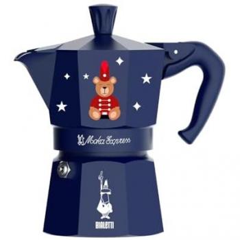 Cafetera Moka Express Bialetti 3 Tazas Azul Joyful Memories
