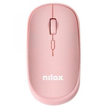 Ratón Inalámbrico Nilox Rosa con Tecnología de Interfaz Nano Receptor