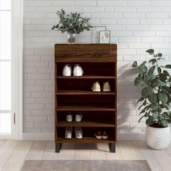 Zapatero marrón de madera multicapa 60x35x105 cm