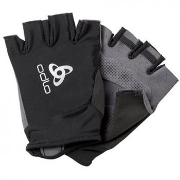 Guantes Odlo Active Road Negro XS, guantes cortos de ciclismo unisex, diseño ergonómico, material transpirable y ligero, con refuerzo en la palma para mayor agarre y comodidad