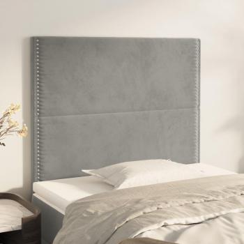Cabeceros de terciopelo gris claro (2 unidades) 90x5x78/88 cm vidaXL