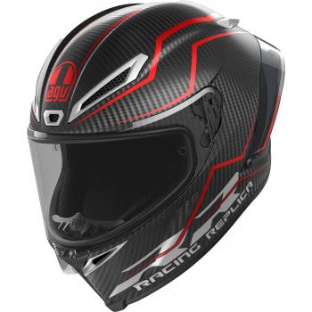 Casco Integral AGV Pista GP RR Performante de Carbono - Negro Rojo (Tamaño L)